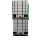 2 gestapelde IBC containers WIT op metalen of kunststof pallet – professioneel gecleand