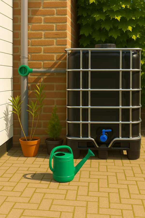 IBC container zwart 1000 liter - praktische waterton