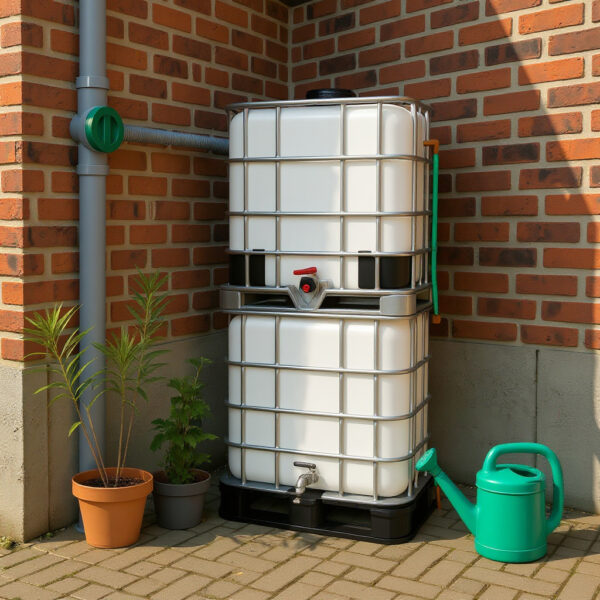 Zeer goedkope en stevige watertanks gestapeld WIT
